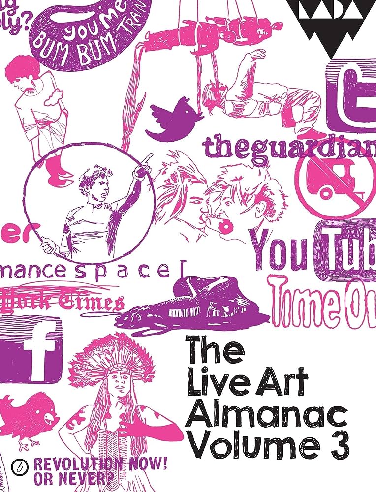 illustration in pink and purple of different brands and images of performers